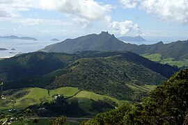 Bream Head and surrounding islands viewed from neighbouring Mt Manaia