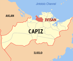 Map of Capiz with Ivisan highlighted