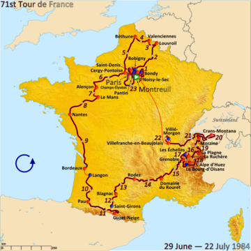 1984 Tour de France rotası