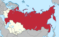 Lokasyon ng SPSR ng Rusya (pula) sa loob ng Unyong Sobyetiko mula 1956 hanggang 1991.