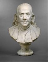 ジャン＝アントワーヌ・ウードン作『ベンジャミン・フランクリン胸像』1778年。メトロポリタン美術館（米国）所蔵