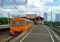 Treni katika stesheni ya Gambir, Central Jakarta