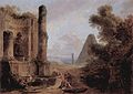 Юбер Робер. Римские руины с пирамидой Цестия. 1760-1770