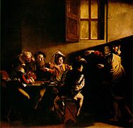 La vocación de San Mateo, de Caravaggio (1601)