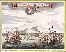 Vaixells holandesos de laVOC(Vereenigde Oostindische Compagnie, "companyia de les Índies Orientals") a Batavia (actualJakarta), 1665.
