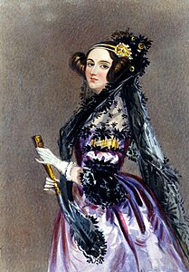 İngiliz matematikçi ve yazar Ada Lovelace'ın Alfred Edward Chalon tarafından suluboyayla yapılan portresi (1840).