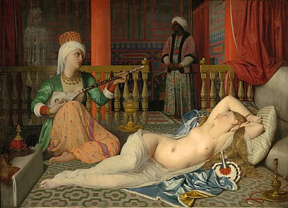 L'Odalisque à l'esclave (1842), huile sur toile, 72 × 100 cm, Cambridge, Fogg Art Museum.