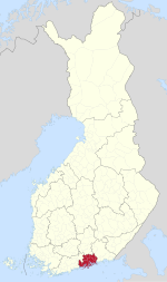Uusimaa Timur di peta Finlandia