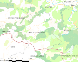 Mapa obce Peux-et-Couffouleux