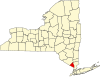Округ Рокленд на карте штата.