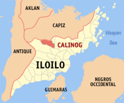 Map of Iloilo with Calinog highlighted