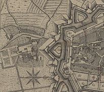 Quartier saint Èvre vers 1700 Extrait du plan Bibliothèque nationale de France, département Cartes et plans, GE D-14510. (repère 54)
