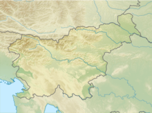 Map showing the location of Kačna jama