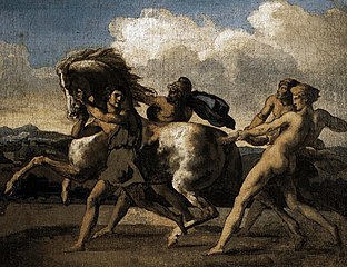 Théodore Géricault, Cheval arrêté par des esclaves, 1817.