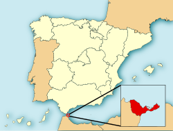Location of Ceuta in Spain