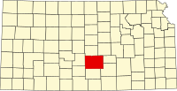 Locatie van Reno County in Kansas
