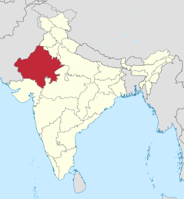 Kart over Rajasthan