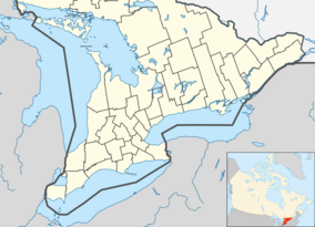 Map showing the location of Wasaga Beach Provincial Park