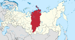 Krasnojarskin aluepiirin sijainti Venäjän federaation kartalla