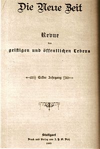 Номер «Die Neue Zeit» 1883 г.