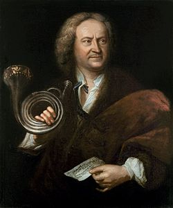 Portreto, oleo sur kanvaso de Gottfried Reiche (1667–1734) fare de Elias Gottlob Haussmann (1695–1774)