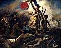 Eugene Delacroix tarafından çizilen Halka Yol Gösteren Özgürlük tablosunda Fransa bayrağı