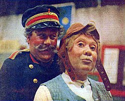 Hans Lindgren och Inga Gill i julkalendern Klart spår till Tomteboda (1968).