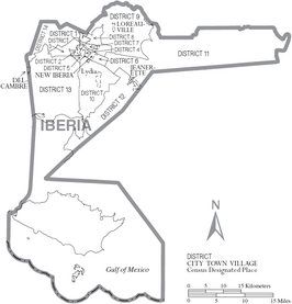 Kaart van Iberia Parish