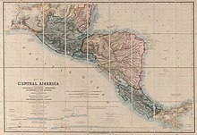 Mapa de América Central, en 1850