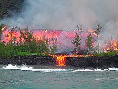 Fluxo de lava do Piton de la Fournaise