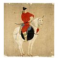 Китайский лучник на лошади. Худ. Цянь Сюань, XIII в.