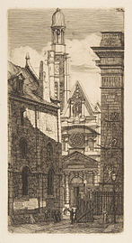 Charles Meryon, L'Église Saint-Étienne-du-Mont (1852), gravure.