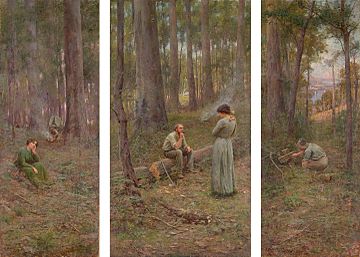 THE PIONEER, 1904 oil on canvas (triptych).