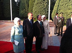 Abdullah Gül, Recep Tayyip Erdoğan ile devir teslim törenindeyken, 28 Ağustos 2014