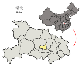 톈먼 시 지도