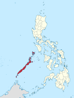 Map of the Philippines with Palawan highlighted