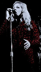 Image of singer Sandy Denny from a trade ad for Fairport Connection's A Moveable Feast in 1974