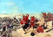 テル・エル・ケビールの戦いでオラービー軍に突撃をかけるイギリス軍を描いた絵