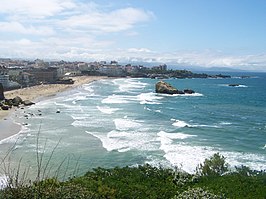 Het strand van Biarritz