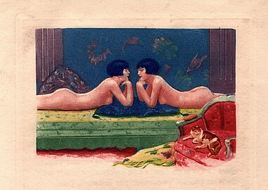 Illustration de la nouvelle Le Miroir dans le recueil Les Vrilles de la vigne de Colette.