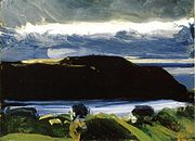 Джордж Беллоуз . "Пасмурное небо. Остров Монхеган », 1916