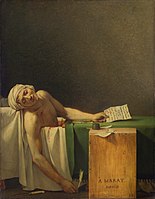 La muerte de Marat, de Jacques-Louis David, 1797.