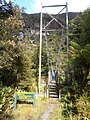 The Demon Trail, a section of the Hollyford Track, involves a swing bridge crossing of the Pyke River.