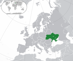Geografisk plassering av Ukraina