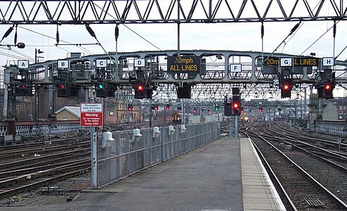 Signal gantry in Glasgow Central Station