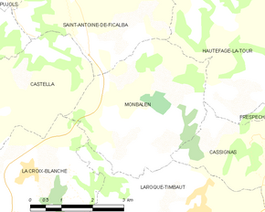 Poziția localității Monbalen