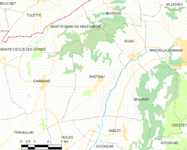 Mapa obce Rasteau