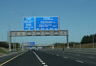 Gantry signage on the M50
