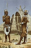Azande warriors, painting from 1898