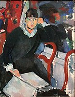 Zittende vrouw bij het venster (1915) door Wouters, in een door Cézanne beïnvloede stijl, met elementen van het fauvisme.